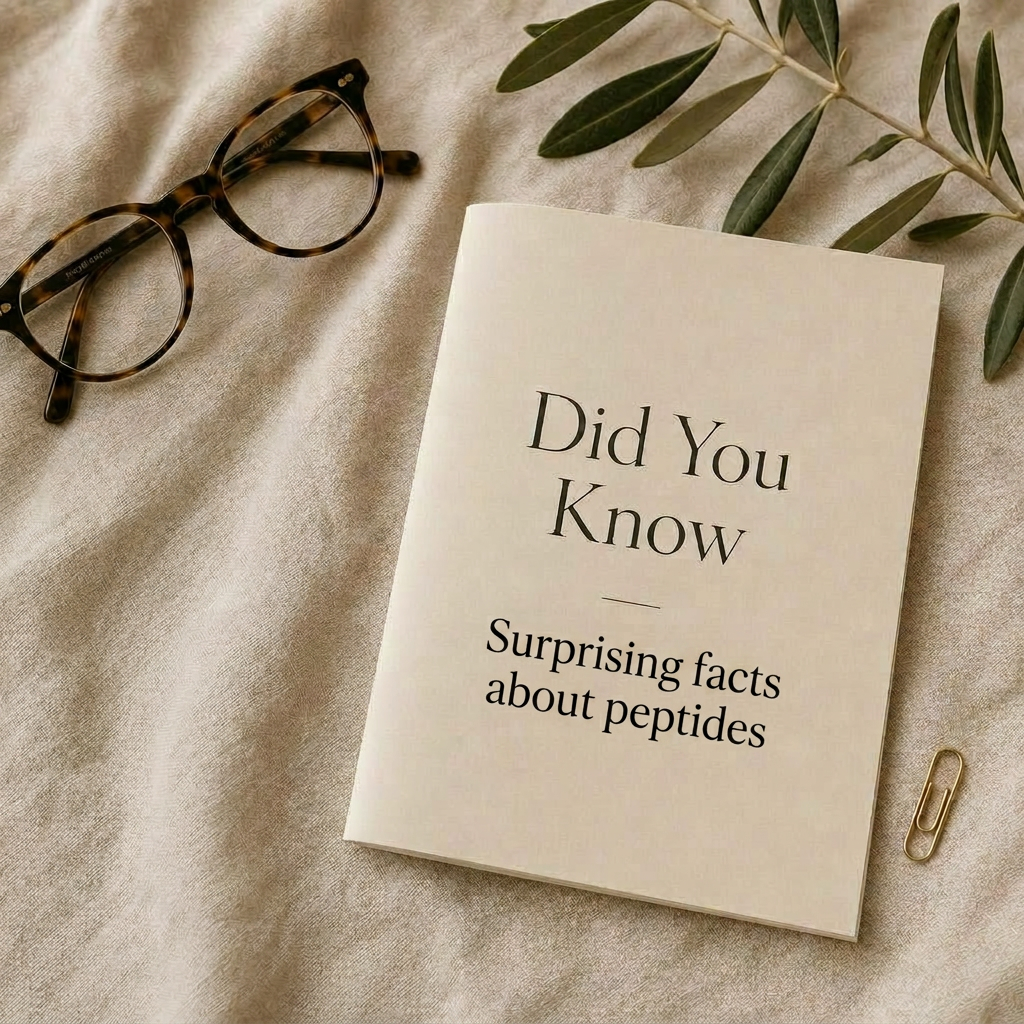 Did You Know booklet on linen with glasses, notebook and fountain pen
