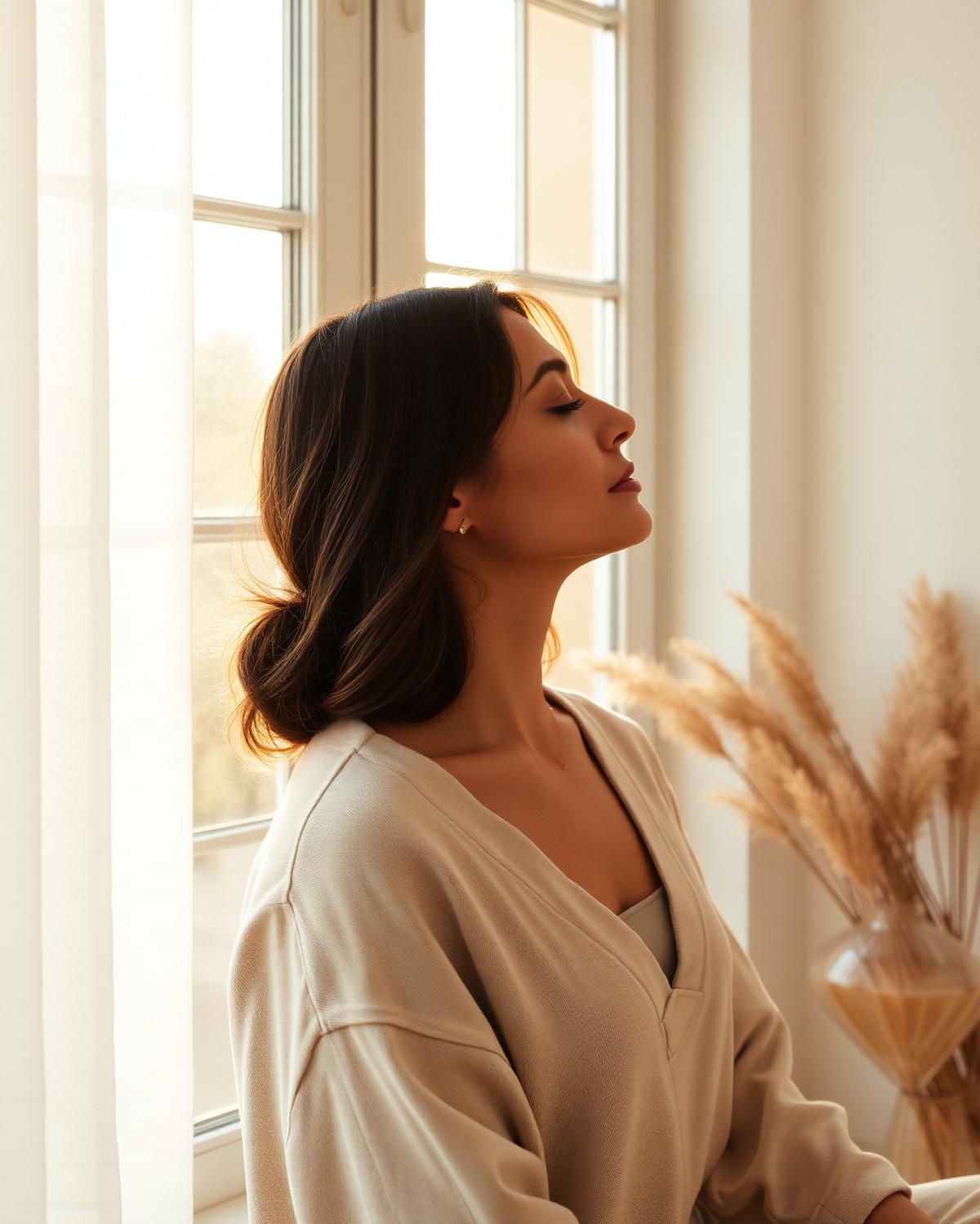 Profile in soft window light